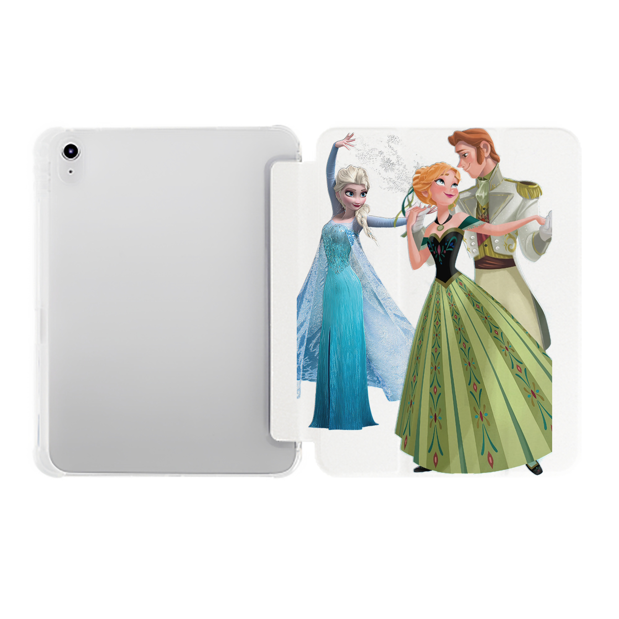 （画像用） アナと雪の女王 アンナ エルサ Frozen Anna Elsa IPad ケース ペン収納付き 三つ折りスタンド PUレザー×シリコン 対応機種9.5/10.5/10.9インチ